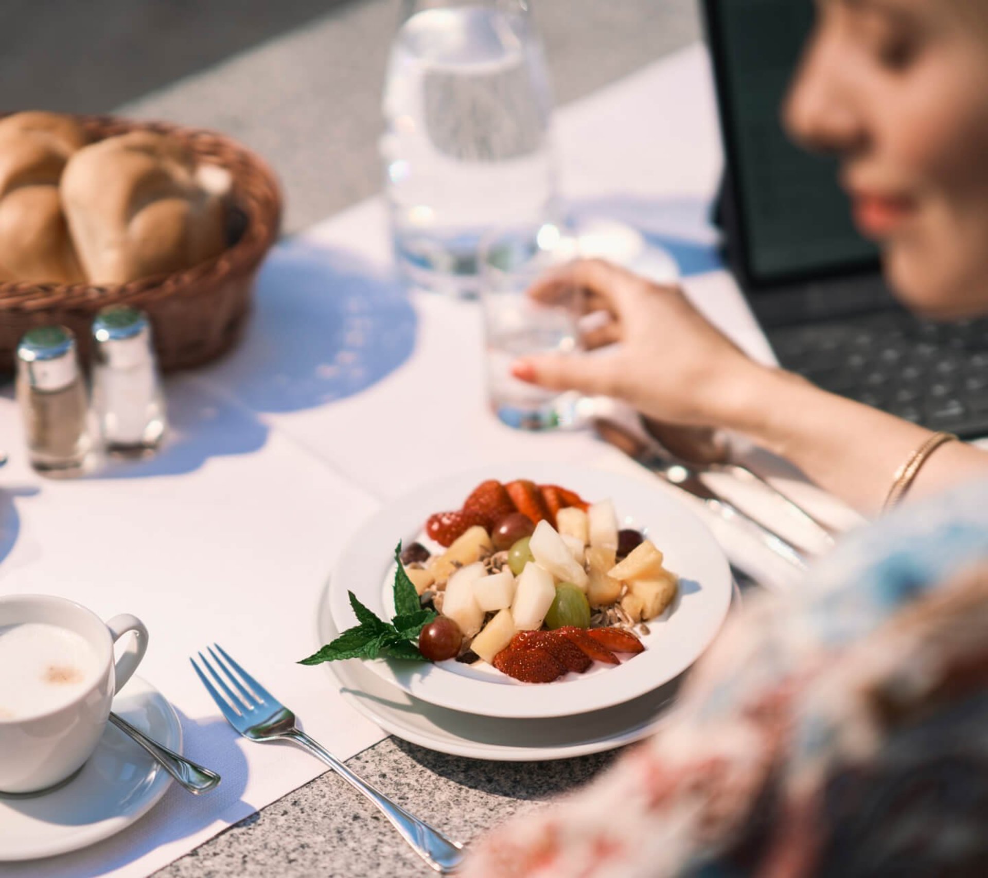 Frühstücken im Restaurant Bellevue im 4* Hotel Miraverde in Bad Hall